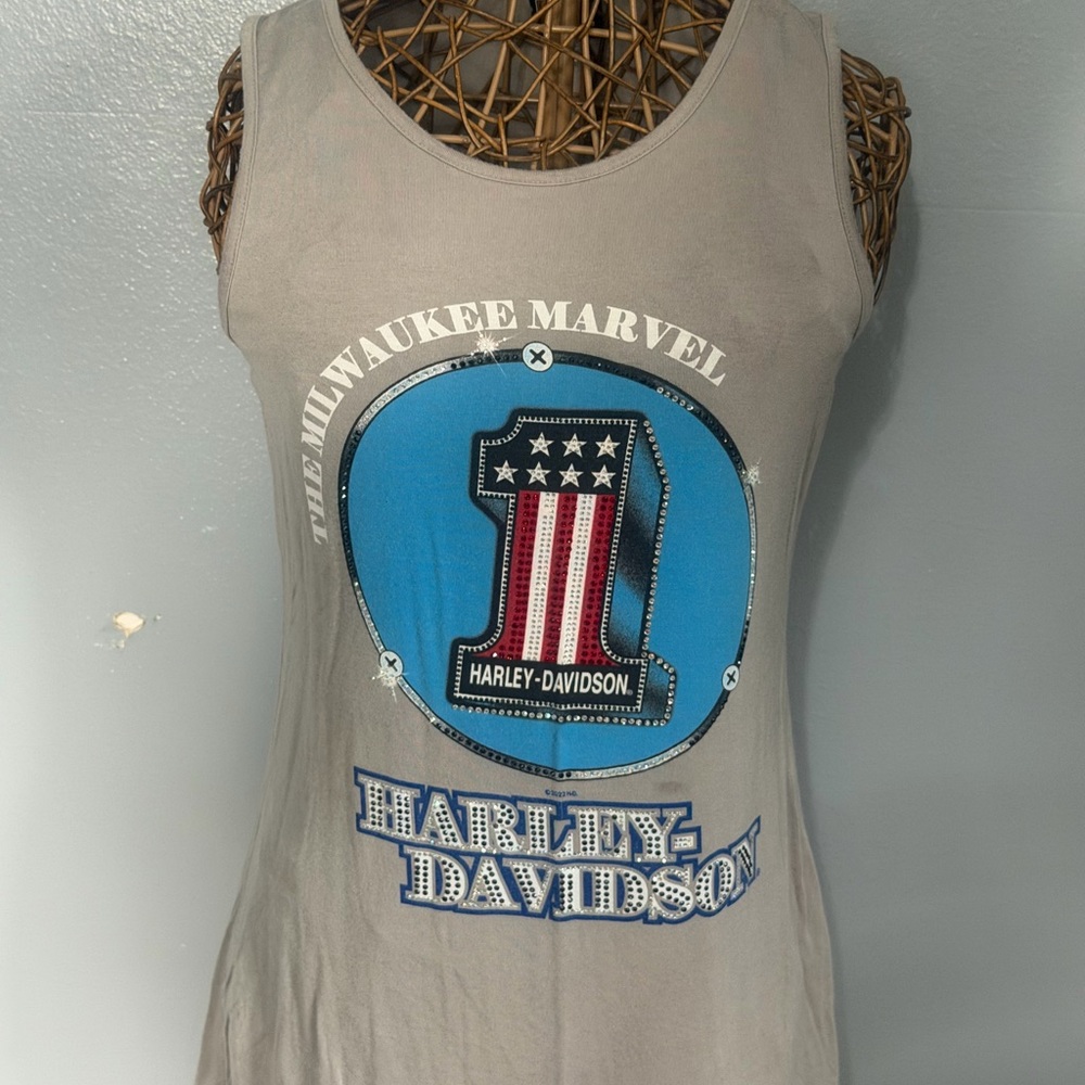 Harley-Davidson Milwaukee Marvel Tank Top in Gray and Blue